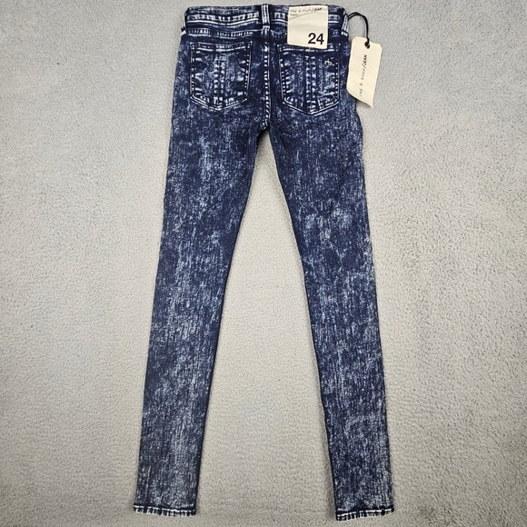 Rag & Bone Skinny Jeans Womens 24 Blue Acid Wash W1502K520 New With Tags - Picture 3 of 8